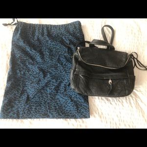 Rebecca Minkoff black pebbled leather backpack